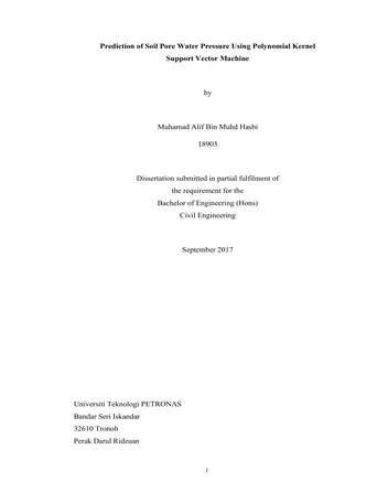 Más sobre Predicción de la Presión del Agua de Poros en el Suelo usando Máquinas de Soporte Vectorial con Núcleo Polinomial.
